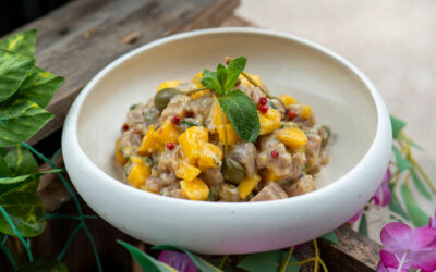 Tartare de thon à la mangue